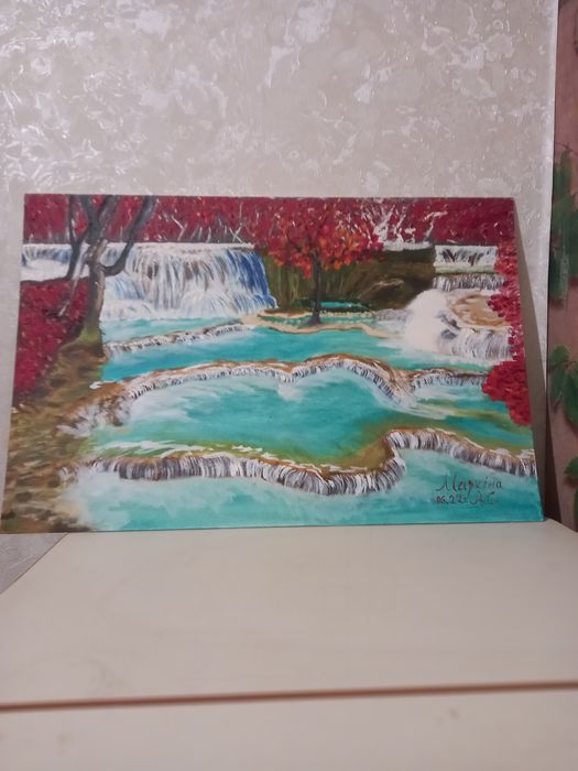 Продам картину маслом Водопад