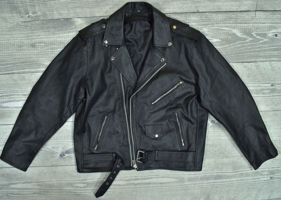 Ramoneska Skórzana Kurtka Męska Biker Jacket 56