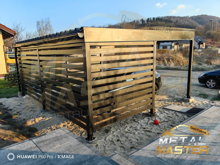 Wiata Carport PRODUCENTgaraż na auta Nowoczesny 6x6 Św-ca zadaszenia
