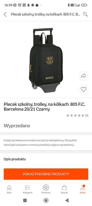 Plecak z funkcją walizki dla małych fanów Barcelony