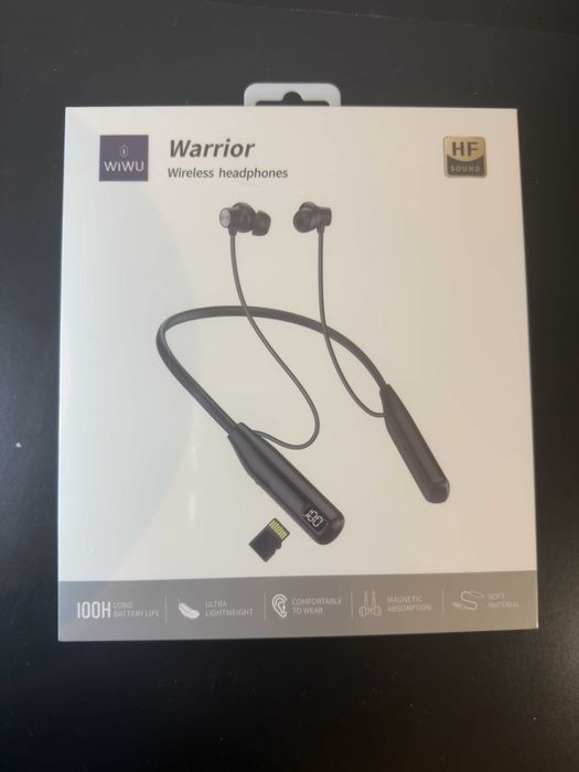 Auscultadores Bluetooth Fones Esportivos Warrior WIWU Neckband