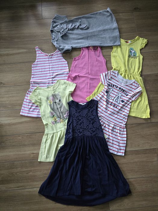 Sukienki letnie dziewczęce H&M, Lupilu rozmiar 110/116