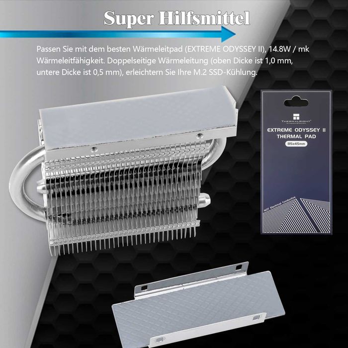 Radiator chłodzenie SSD M.2 aluminiowy dual heatpipe 75 000 mm² 832