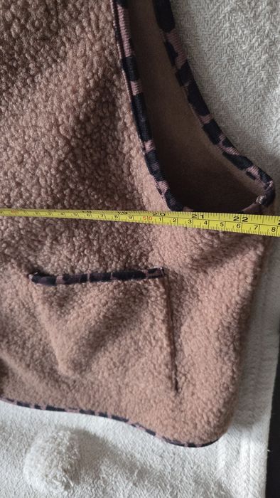 Kamizelka bezrękawnik miś-baranek panterka