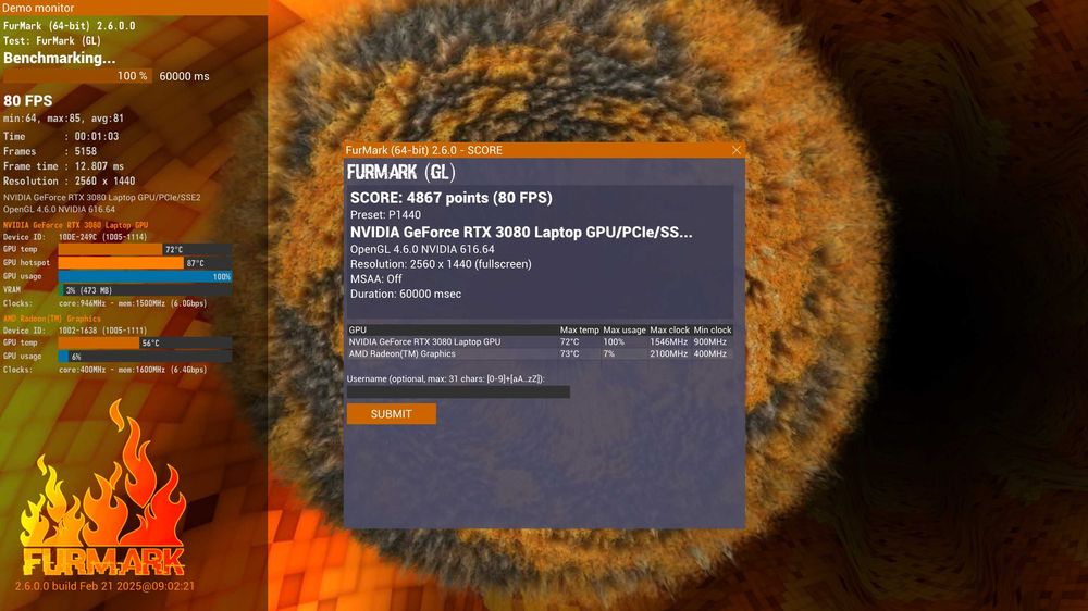 Laptop Medion Erazer Beast X25 | 32GB RAM | RTX 3080 16GB | RYZEN 9 5900HX
