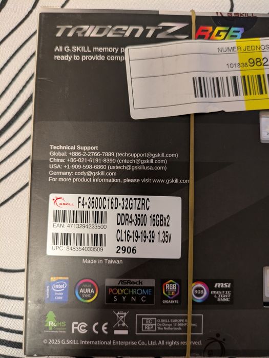 G.skill tridentZ 4x16gb ddr4 3600 cl16