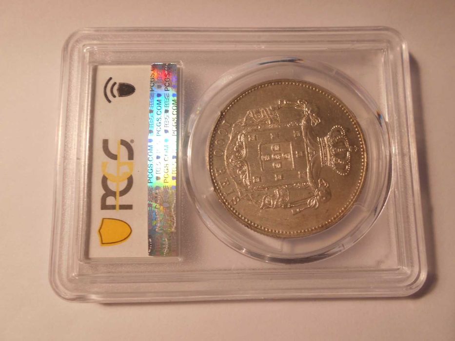 Moeda de Prata certificada. D. Carlos I - 1,000 Reis.