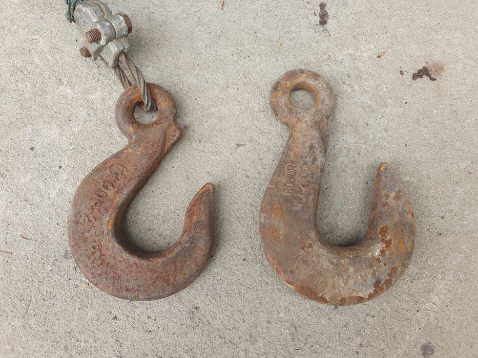 Hak żeliwny do 2,5 tony i 2 ton, zawiesie do koparki antyk vintage