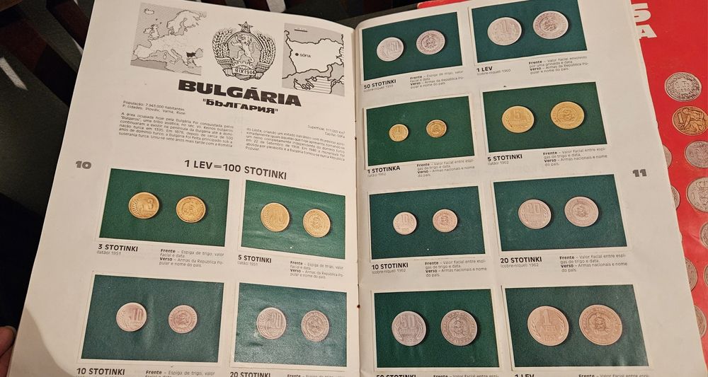 Coleção de cromos moedas da europa