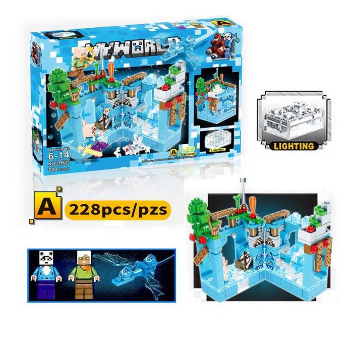 Lego MINECRAFT, Лего Майнкрафт Крепости, 4 вида, светящиеся блоки