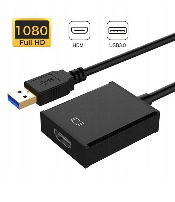 Adapter Konwerter USB do HDMI Pług Play