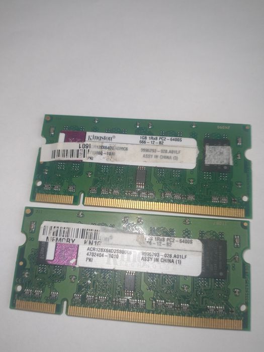 Оперативная память Kingston ddr2 6400 1gb 2 штуки