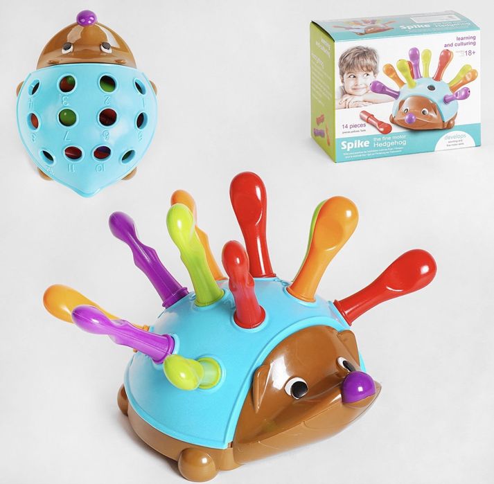 Дитяча розвиваюча гра "Логічний їжачок" (12 голочок, цифри)