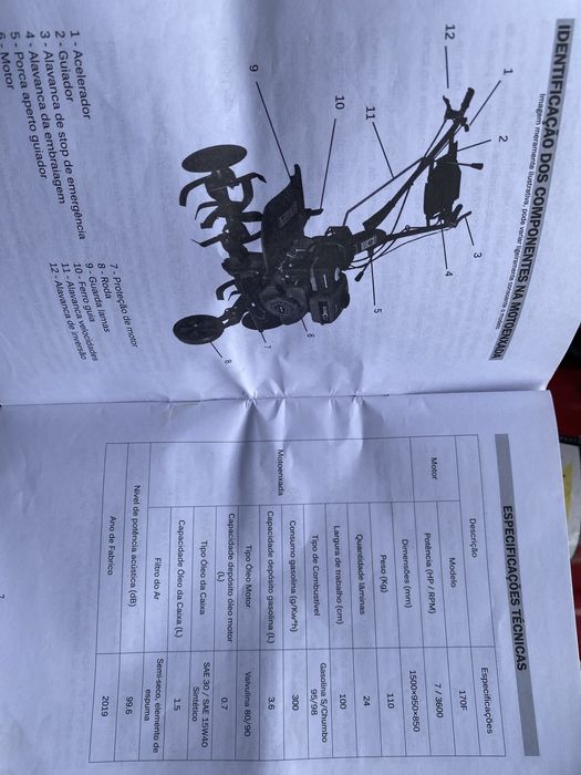 Motoenxada c/ freses e abre regos