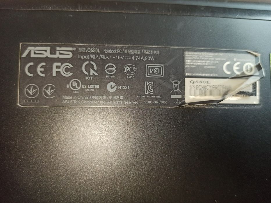 Ноутбук на запчасти ASUS Q550L