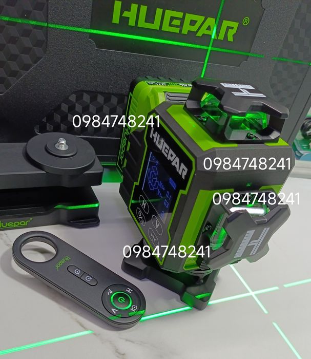 Лазерний рівень Huepar W04CG 4D 16 ліній (зелений промінь) (W04CG)