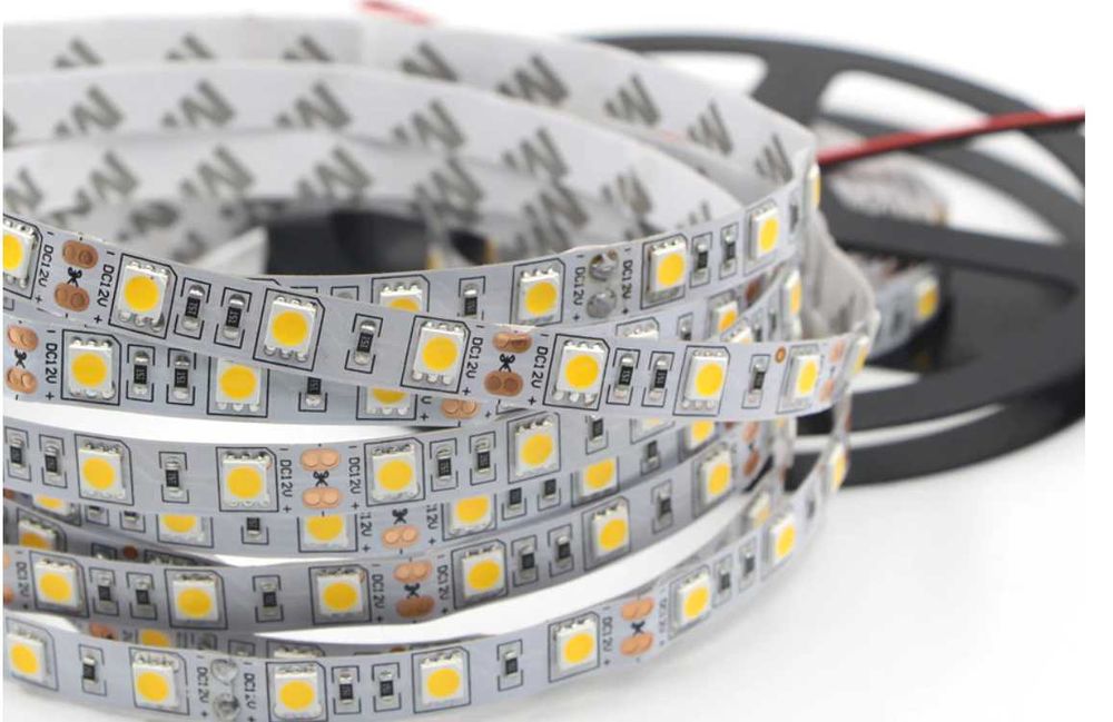 Светодиодная лента 12в SMD5050 5 метров теплый белый