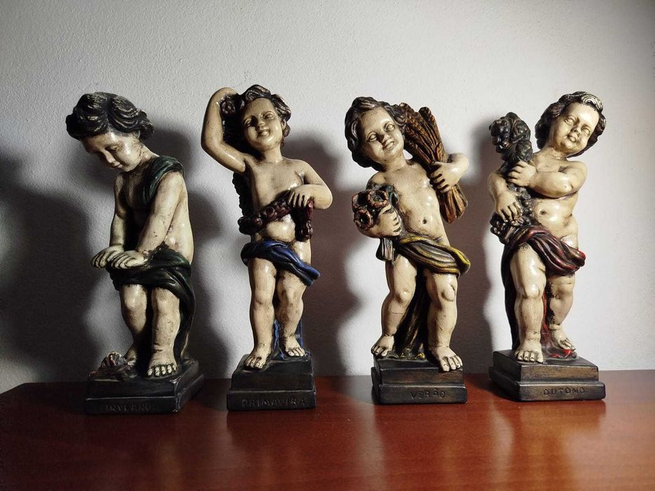 4 Estatuetas Alusivas Às 4 estações em gesso