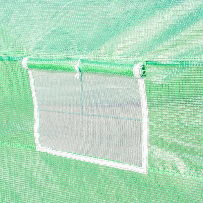 Estufa para Horta e Jardim 6x3x2m em Aço Galvanizado com 8 Janelas