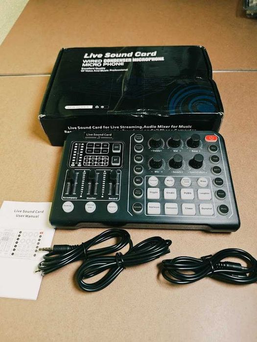 Consola de Som / Placa de Mistura Live Sound Card com Bluetooth e 48V (novo)