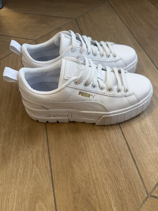 Sneakersy Puma Mayze Classic biale, dkora naturalna, rozmiar 38