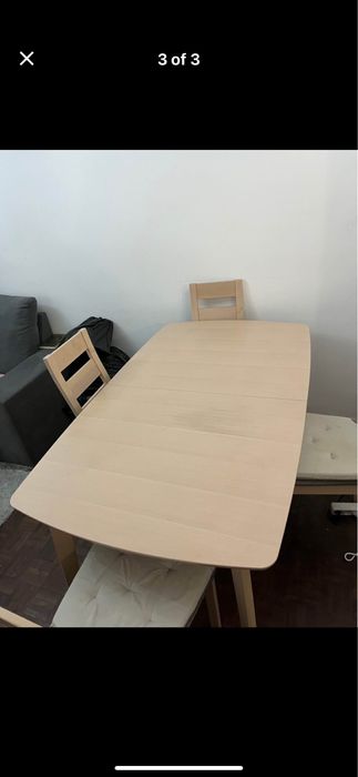 Mesa de jantar com 4 cadeires