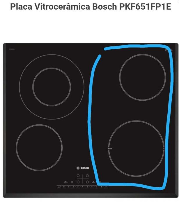 Placa Vitroceramica Bosch usada (PKF651E01/02)