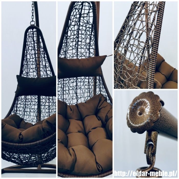 Eldar technorattanowy fotel wiszący ogrodowy  różne kolory kosz kokon