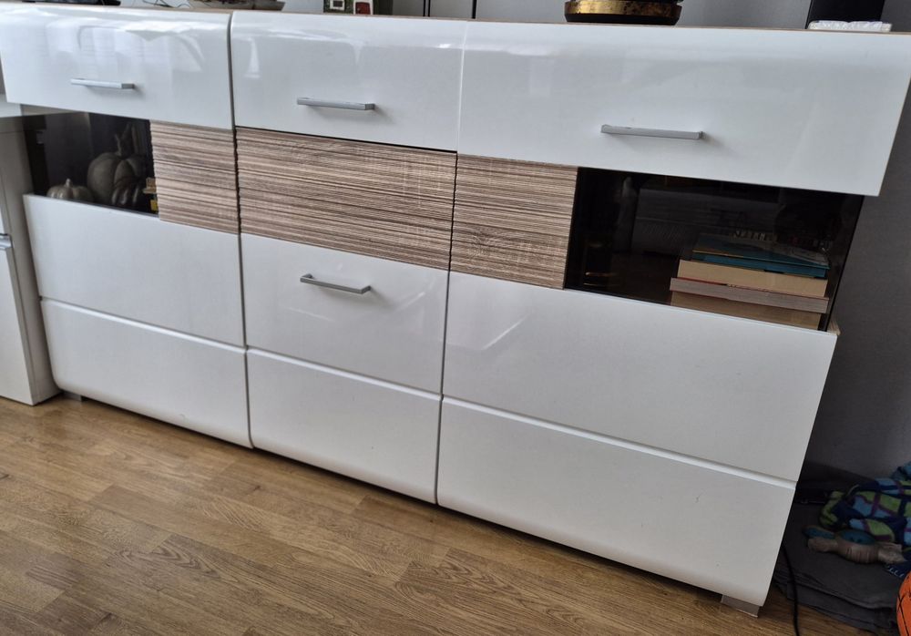 Komoda BRW biała/dąb sonoma