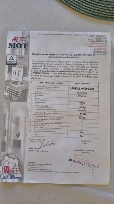 Motocykl Junak M11-125  NOWY !!! 1606km !!! 2026r.