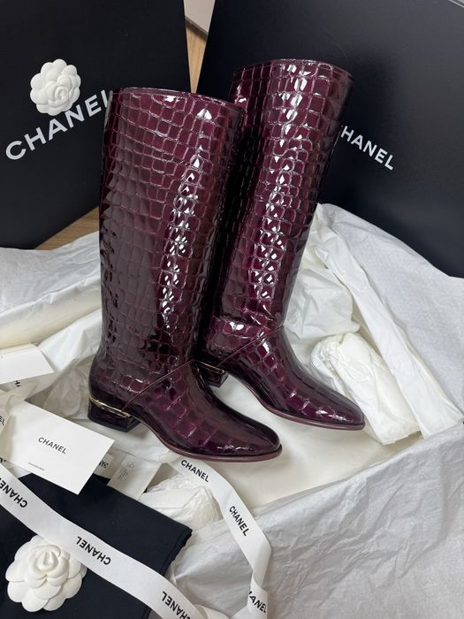CHANEL® Luksusowe buty CC® ekskluzywne obuwie skórzane kozaki