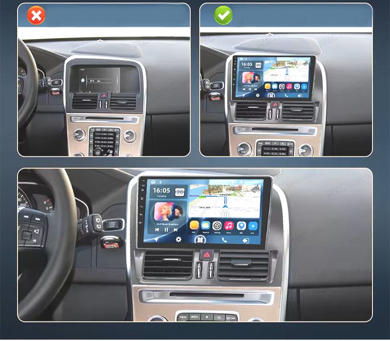 RÁDIO GPS 9'' ANDROID 13 VOLVO XC60 08-18 2 DIN 4GB+64GB