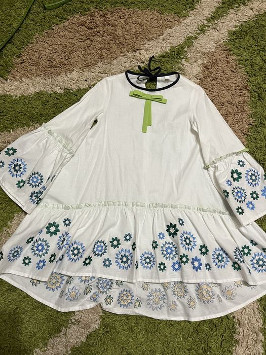 Вишиванка вишита бісером,вишиванка льон,нарядне платтячко