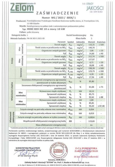 KOSTRZEWA Mini Bio NE 10 kW piec na pellet na dotacje DOSTAWA GRATIS