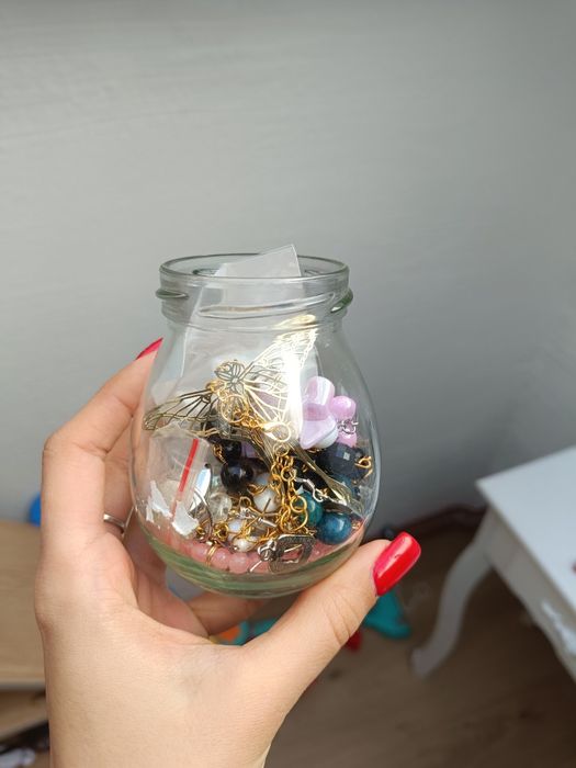 Słoik z biżuterią handmade mystery jewellery jar