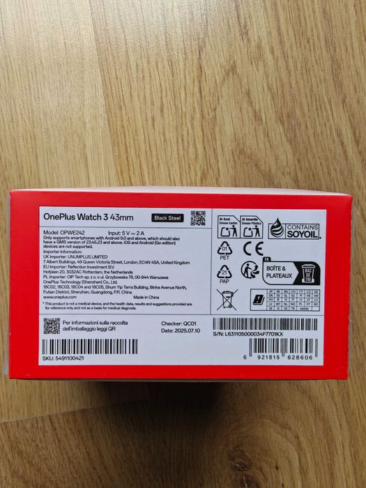 OnePlus Watch 3 43 mm GWARANCJA czarny nowy zaplombowany