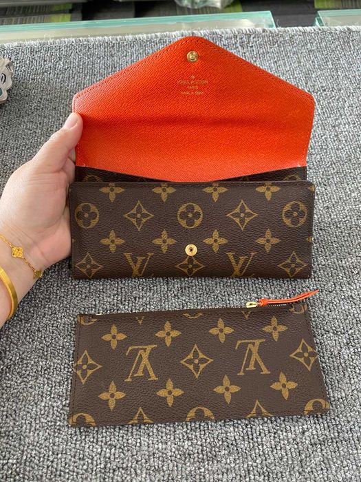 Louis Vuitton Victorine Mały portfel Róża Pomarańczowy przycisk