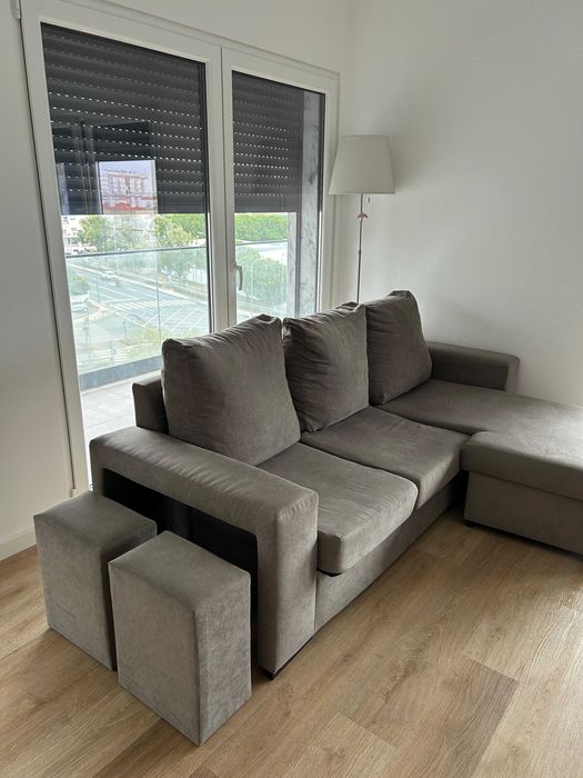 Sofá familiar com chaise longue c/ preço acessível