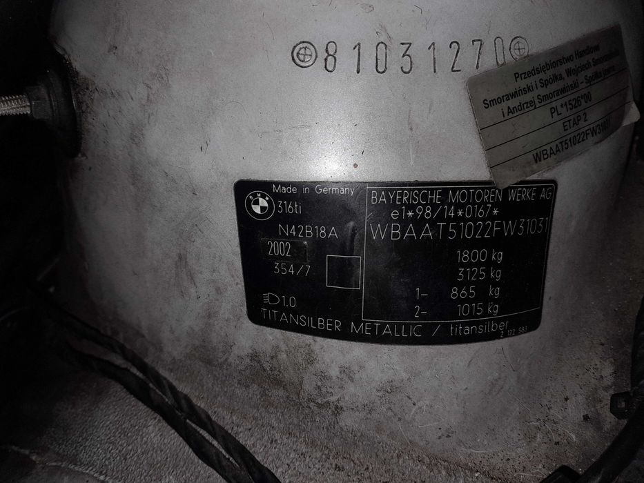 JESZCZE TANIEJ! Wszystkie części BMW E46 N42B18 wnętrze,silnik,buda