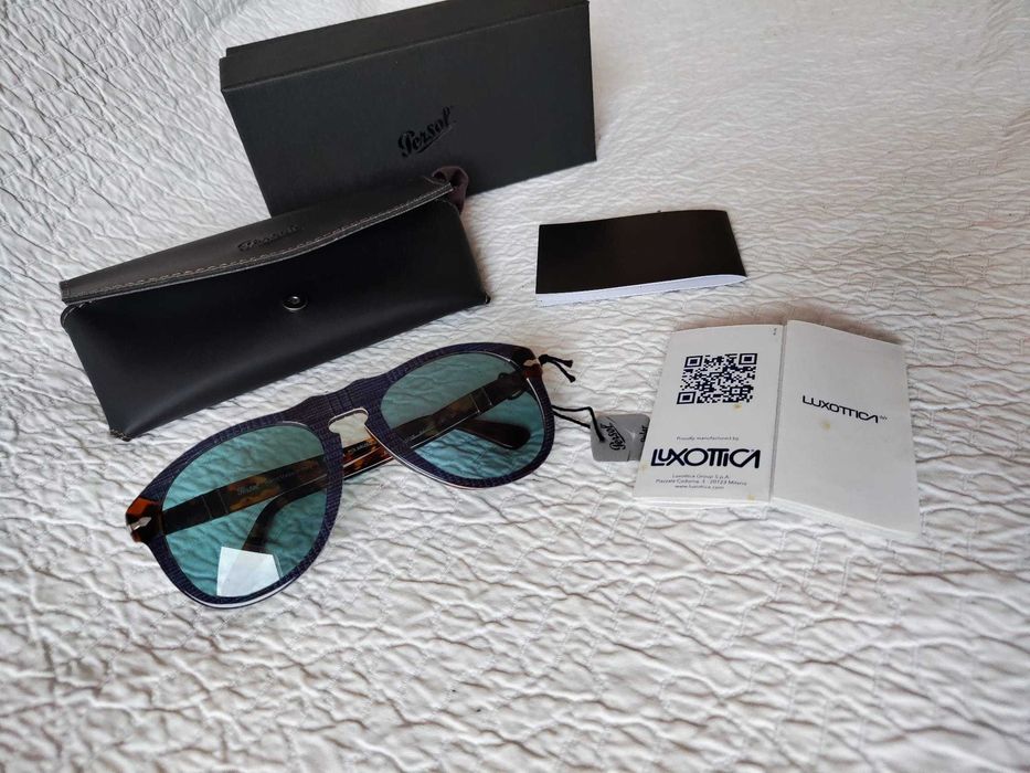 Persol PO0649 Blue Prince of Wales & Havana – Polarized Blue – Novos | Handmade in Italy