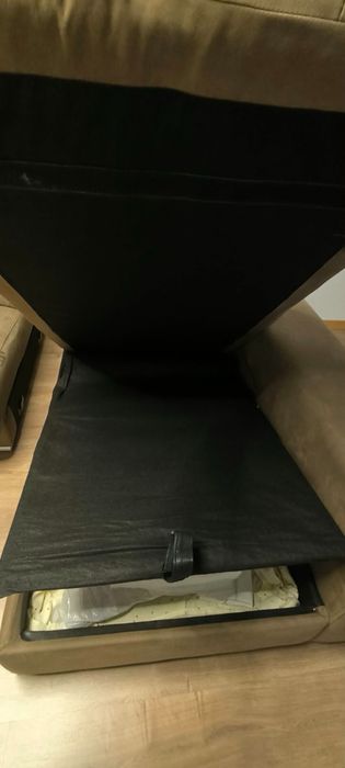 Sofá 3 lugares c/ chaise longue (assentos deslizantes + reclinável + baú + 2 puffs)