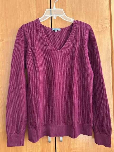 Montego Sweter damski bawełna 100% bordowy rozm. L stan bdb.