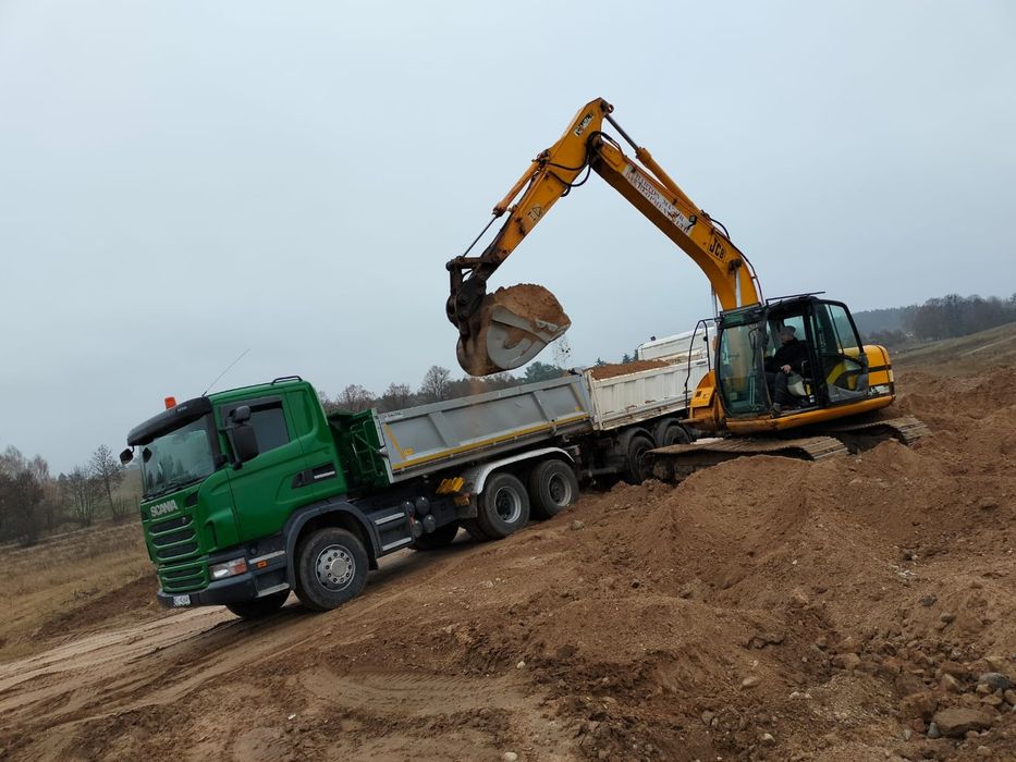 Sprzedaz ziemi ogrodowej.koparko ładowarka wywrotka usługi żwir piasek