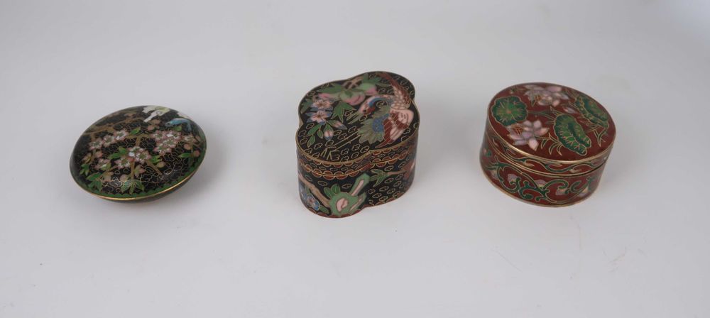 3 caixas cloisonné China