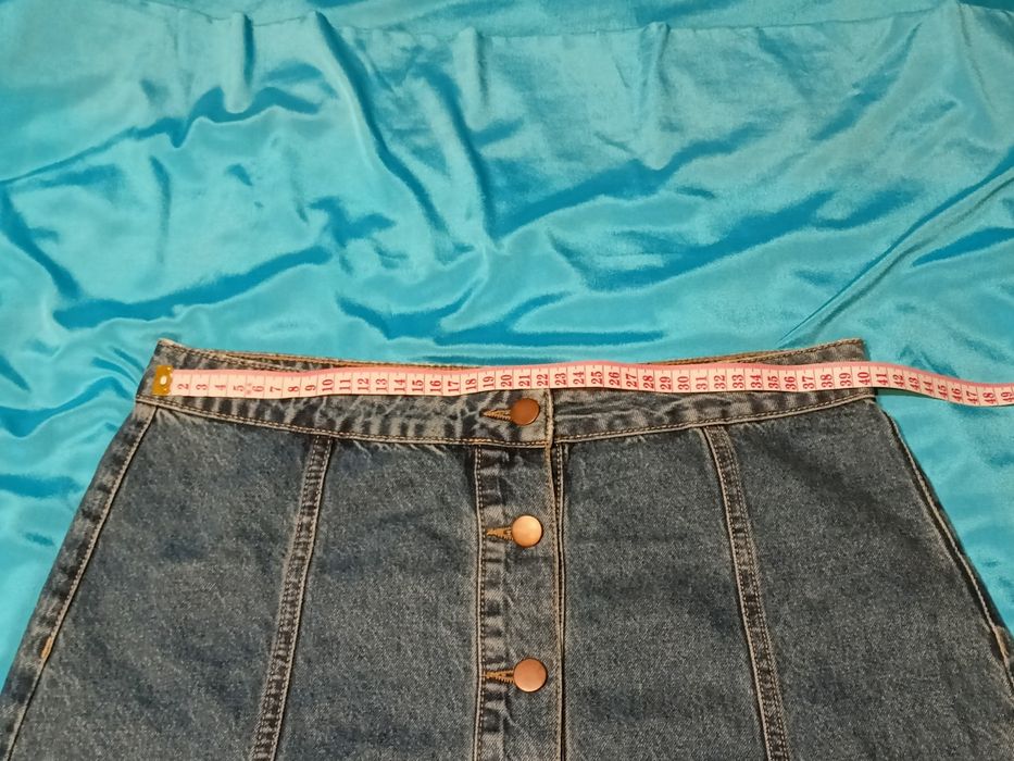 Spódnica mini jeansowa z guzikami XL | y2k vintage