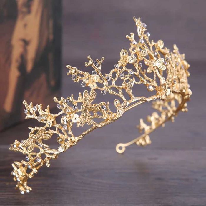 Tiara para noiva com pérolas barrocas e cristal para o cabelo acessóri