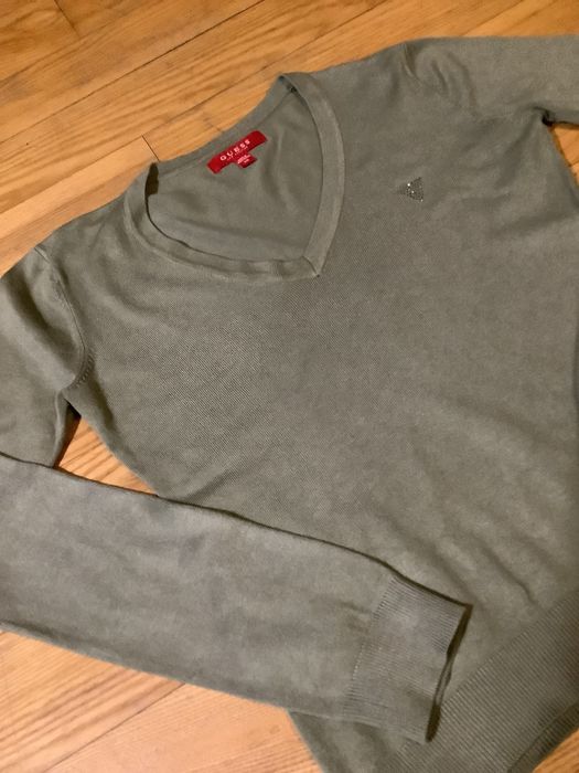Guess bluzka sweterek damski zielony khaki 34 XS 36 S