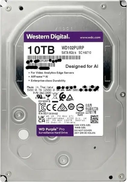 Для відеонагляду жорсткий диск Western Digital Purple Pro 10TB (WD102PURP)