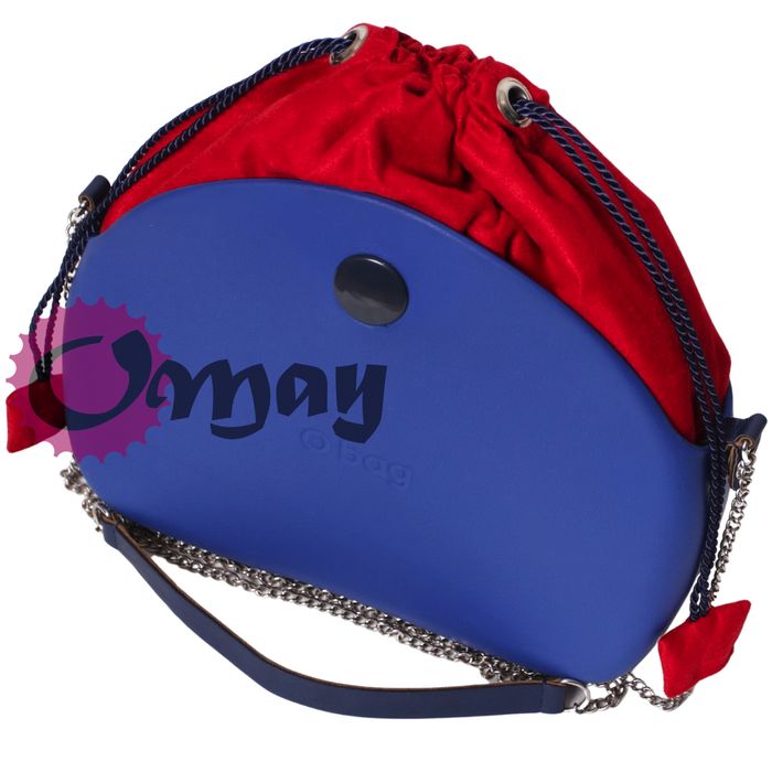 Czerwony organizer do OBAG MOON LIGHT worek eko zamsz 2 kieszenie OMAY