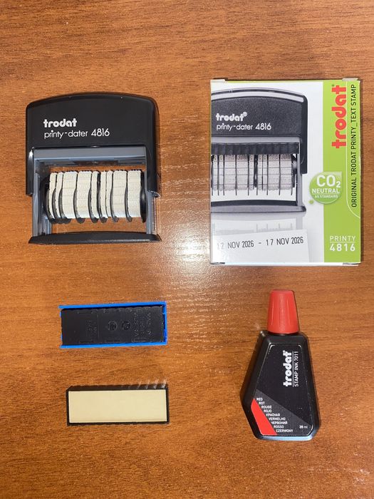 Датер подвійний 3,8 мм, укр., Trodat 4816 + подарунок!